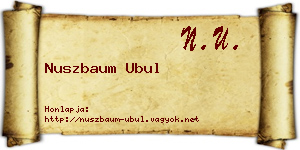 Nuszbaum Ubul névjegykártya